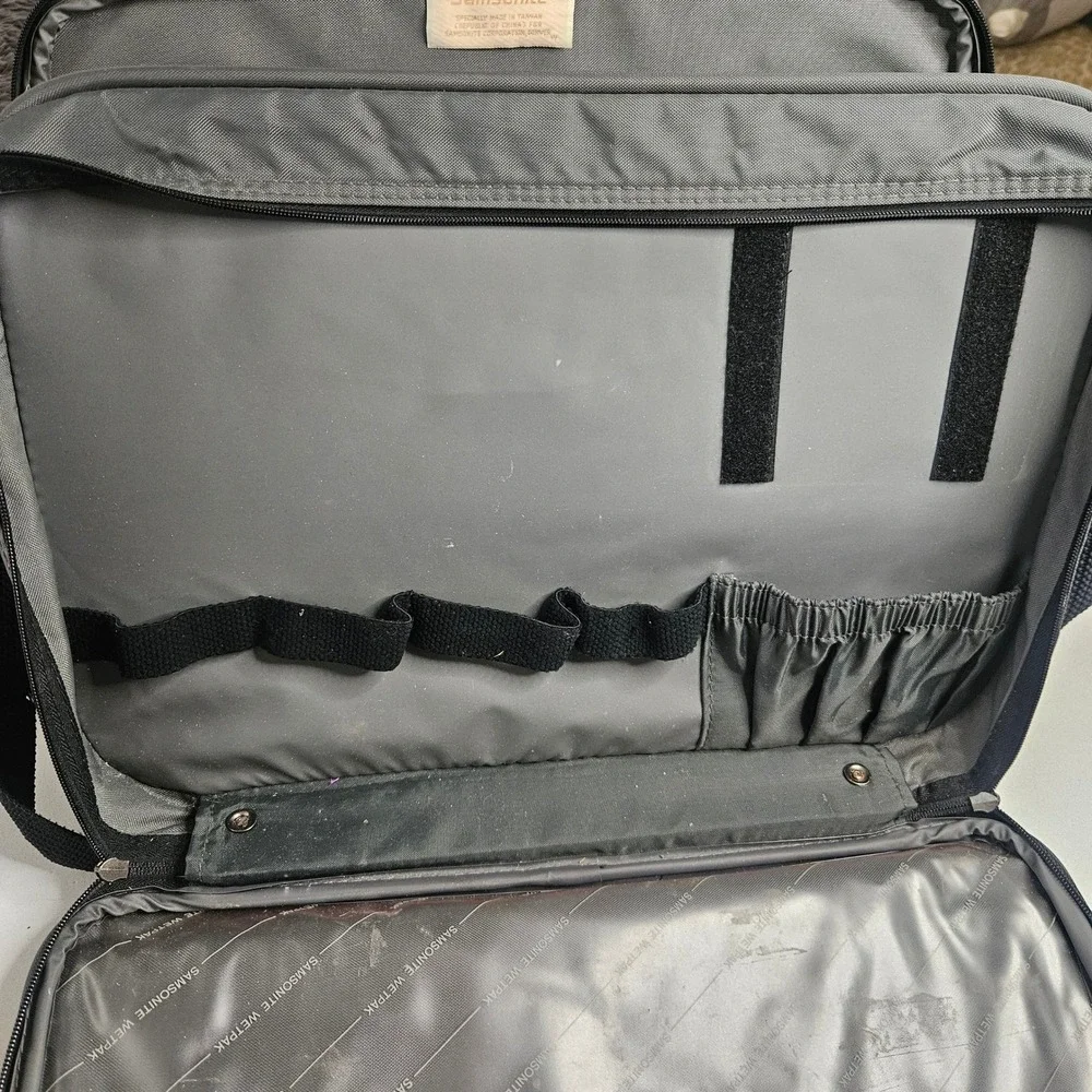 Vintage Samsonite Gray Nylon Travel Briefcase Laptop Bag Wetpak Lockable Gray